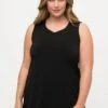 Ulla Popken SWEETHEART NECKLINE - Top - Black -Ulla Popken b15e13398c94402cbd7780ebda428c25