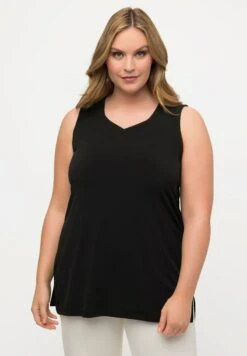 Ulla Popken SWEETHEART NECKLINE - Top - Black