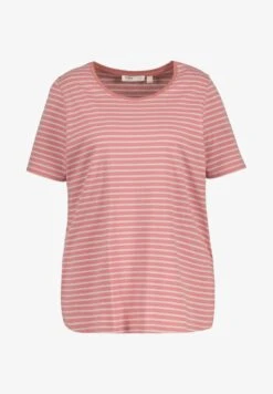 Ulla Popken STRIPE ROUND NECK SHORT SLEEVE - Nachtwäsche Shirt - Pink Multi Stripe -Ulla Popken b18630e284f3472a925a56922fe4007d