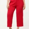 Ulla Popken TEXTURED STRAIGHT LEG CROPPED MARY FIT - Stoffhose - Salsa Red -Ulla Popken b3552b54a5514ec0be3af43e9b8811f8