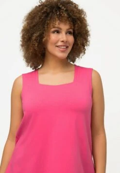 Ulla Popken CLASSIC CARREE AUSSCHNITT ÄRMELLOS - Top - Pink Red -Ulla Popken b3d942f819bf4e90b8af647d82a8cc35