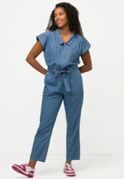 Ulla Popken SOFT SHORT SLEEVE - Jumpsuit - Light Blue