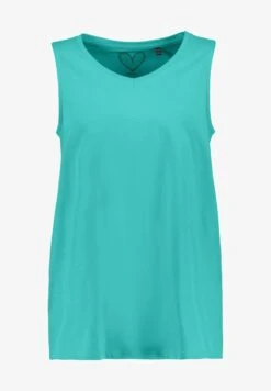 Ulla Popken ÄRMELLOS - Top - Cyan