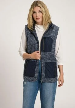 Ulla Popken QUILTED POCKETS ZIP FRONT - Weste - Navy Blue -Ulla Popken b8887e0c0949488e9374f8a4ead5cb94