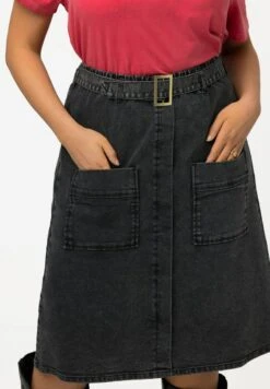 Ulla Popken TAILLE ÉLASTIQUE - Jeansrock - Noir -Ulla Popken ba686780e9e64312a1a8a977a4f3e85b