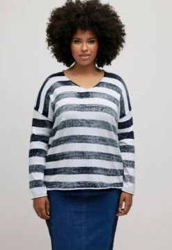 Ulla Popken Strickpullover - Navy Blue Stripe -Ulla Popken ba85a79578bf4f61b9a34dd6dada857a 1