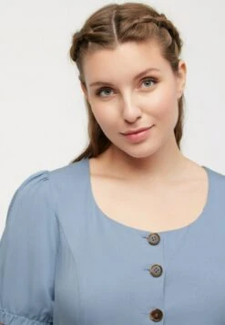 Ulla Popken BUTTON FRONT CHAMBRAY - Maxikleid - Light Blue -Ulla Popken bcae02285ab34486b3a8dd6e92bb3a26