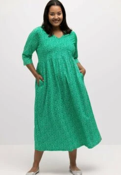 Ulla Popken PASTELL BLÜTEN 3/4 ARM - Jerseykleid - Turquoise Multi -Ulla Popken bd797b3570fe46ca86fe9742a581ffd0 1