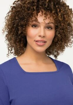 Ulla Popken CARREE AUSSCHNITT HALBARM - T-Shirt Basic - Blue Purple -Ulla Popken beb6e06bf2544c5f8701ba9b6eb6d97d