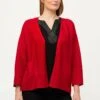 Ulla Popken CROSS RIBBED - Strickjacke - Red Poppy