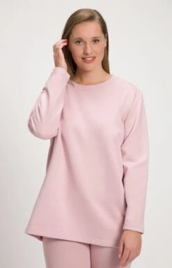Ulla Popken Sweatshirt - Vieux Rose Clair