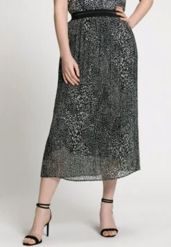 Ulla Popken ELASTIKBUND - Faltenrock - Schwarz