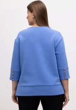 Ulla Popken NOTCH NECK STRETCH - Sweatshirt - Sky Blue -Ulla Popken c4877636b9644c2bba65ed65fc2c9ec9