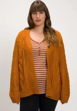 Ulla Popken Strickjacke - Goldbraun