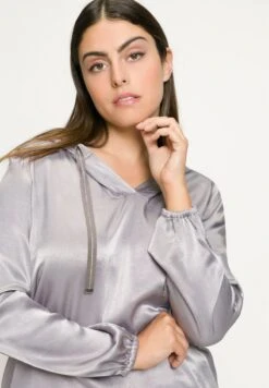 Ulla Popken Bluse - Gris Clair Chiné -Ulla Popken c5c75d1d7ea94cc797e4dfcd7ad46dfa