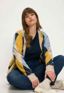 Ulla Popken Strickjacke - Beige -Ulla Popken c73a7f2a19a8441cb4dfec6385887630