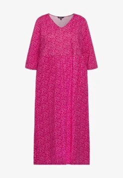 Ulla Popken PASTELL BLÜTEN 3/4 ARM - Jerseykleid - Magenta -Ulla Popken c77893a13ff84a6b91a2af2ee5345705