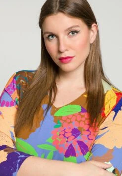 Ulla Popken FLOWER POWER PRINT SLINKY STRETCH - Langarmshirt - Light Violet -Ulla Popken c7992d56f1024c28a8c081740376edd2