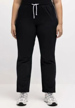 Ulla Popken FENTE EN BAS PASSEPOIL CEINTURE ÉLASTIQUE - Jogginghose - Black