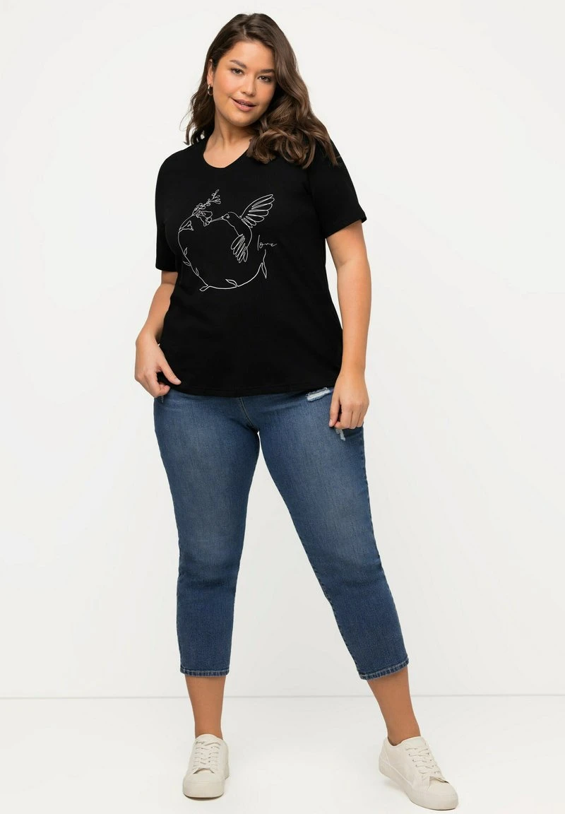 Ulla Popken T-Shirt Print - Black 4 Ulla Popken T-Shirt Print - Black – Bild 2