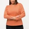 Ulla Popken RUNDHALS STATEMENT LANGARM - Sweatshirt - Beigerot
