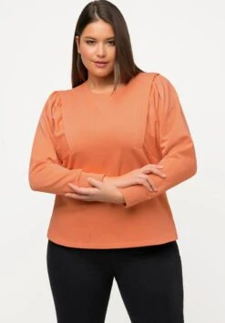 Ulla Popken RUNDHALS STATEMENT LANGARM - Sweatshirt - Beigerot