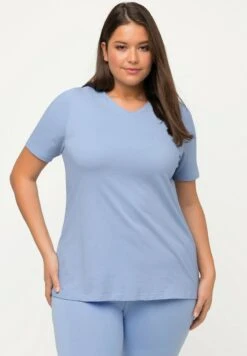 Ulla Popken MANCHES - T-Shirt Basic - Sky Blue -Ulla Popken ca0b5f16af9641afb5473c7b20dac388 1
