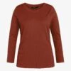 Ulla Popken Langarmshirt - Baksteenbruin -Ulla Popken ca322cac13ce4186bab11a337f9880c9 1