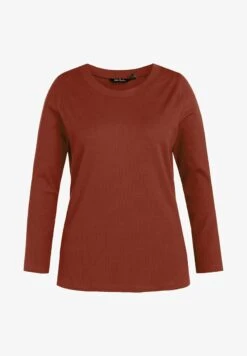 Ulla Popken Langarmshirt - Baksteenbruin