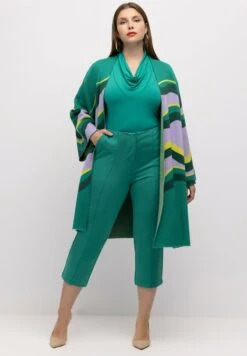 Ulla Popken Strickjacke - Bottle Green Multi -Ulla Popken ca733a38b7c84a16aa134a0f8effb3d4