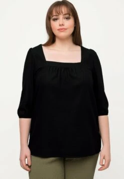 Ulla Popken 3/4 MANCHES - Bluse - Noir