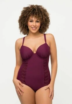 Ulla Popken TOUR DE C - Badeanzug - Vin Rouge