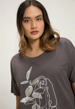 Ulla Popken T-Shirt Print - Donkergrijs -Ulla Popken cc0076e6d01642d19fd65fbdd57629c5