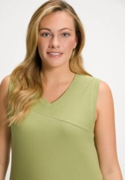 Ulla Popken ZIERNAHT, V-AUSSCHNITT, ÄRMELLOS, - Jerseykleid - Salbei -Ulla Popken ceeca2ff0a42427aaedc1bf2ce5f6bb1