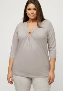 Ulla Popken Langarmshirt - Graubeige -Ulla Popken cf33ae37f3c24ec1bf10f1b41ef68139 1