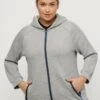 Ulla Popken DOUBLEFACE RITSZAKKEN - Sweatjacke - Grijs Melange