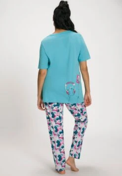 Ulla Popken MUSIK RUNDHALS HALBARM - Nachtwäsche Set - Helles Petrol -Ulla Popken cf5d9109ba7f495198926ba3268fb28a