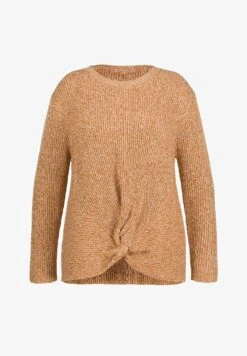 Ulla Popken LANGE MOUWEN - Strickpullover - Goudbruin -Ulla Popken cfbe4104d5e94a12bce34ec788f2c5d5
