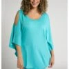 Ulla Popken 3/4-ARM - Langarmshirt - Tiefes Aqua