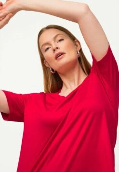 Ulla Popken T-Shirt Basic - Rouge Pavot -Ulla Popken d1f9d85a4f9f4e0fbf2dfe7d2cb45a3b