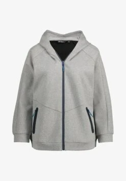 Ulla Popken DOUBLEFACE RITSZAKKEN - Sweatjacke - Grijs Melange -Ulla Popken d31d7019eba94decb4e4ea5512ccd43c