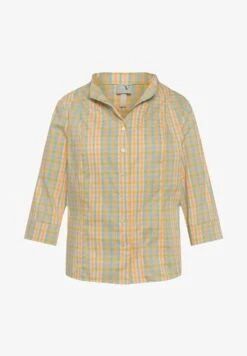 Ulla Popken KARO KELCHKRAGEN 3/4 ARM - Hemdbluse - Hooigroen -Ulla Popken d53bbfd613c34a1b96d0a2d0529be26e