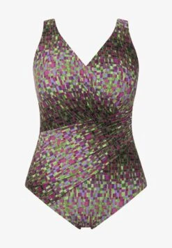 Ulla Popken À BONNETS SOUPLES DRAPÉ ET EFFET CACHE-CŒUR IM - Badeanzug - Vin Rouge -Ulla Popken d707d4fa590d427589e73431bca17ff4