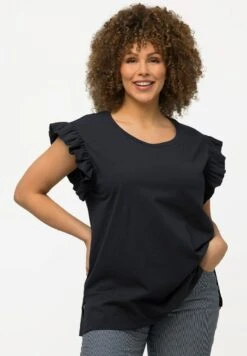 Ulla Popken DÉCOLLETÉ ROND ET VOLANTS - T-Shirt Print - Marine -Ulla Popken d73dc99bf89044e9944d047125c6d6e6