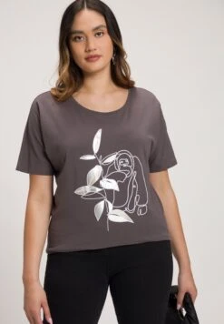 Ulla Popken T-Shirt Print - Donkergrijs -Ulla Popken d7aa0ad7e4ae498fb3f164802d570f00