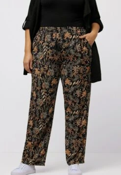 Ulla Popken TROPICAL LEAF PRINT FIT - Stoffhose - Black 13 Ulla Popken TROPICAL LEAF PRINT FIT - Stoffhose - Black -Ulla Popken d8802882994e4fdf8e67100487a9f1f2 1