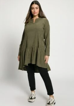 Ulla Popken A-LINIE, TUNIKA-AUSSCHNITT, LANGARM - Freizeitkleid - Lodengrün