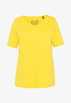 Ulla Popken T-Shirt Basic - Geel -Ulla Popken dae3ab8df5e642b1ab18ec2511fdbc1a