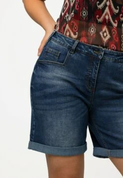 Ulla Popken DÉTAILS DESTROY - Jeans Shorts - Jean Bleu Foncé -Ulla Popken db34168c35d04c1f903cc96638153499