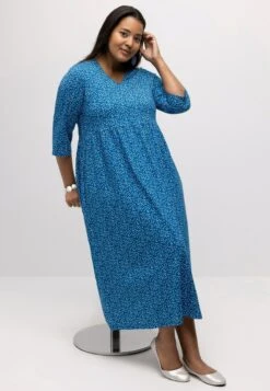 Ulla Popken PASTELL BLÜTEN 3/4 ARM - Jerseykleid - Himmelblau -Ulla Popken dca3345da5704578a7db9a20f7423c85